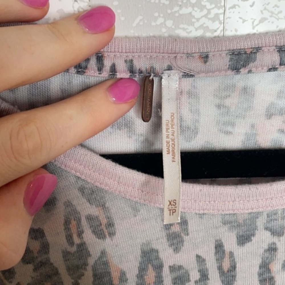 Free People Pink Cheetah Tourist Tee - Picture 5 of 13
